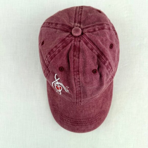 Music Note Baseball Cap Adjustable Treble Clef Heart Hat Burgundy Red - Picture 6 of 10
